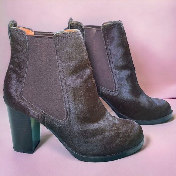 Tommy Bahama Calf Hair Ankle Booties Brown Size 10 - Picture 10 of 10